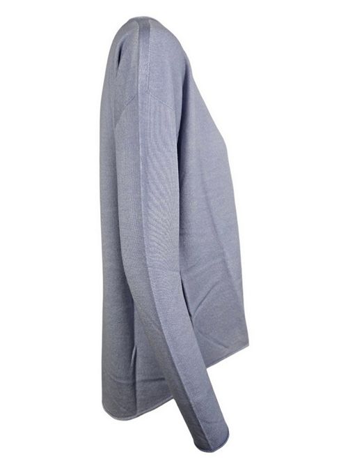 maglia donna girocollo azzurro A rovescio | 1507/2417
